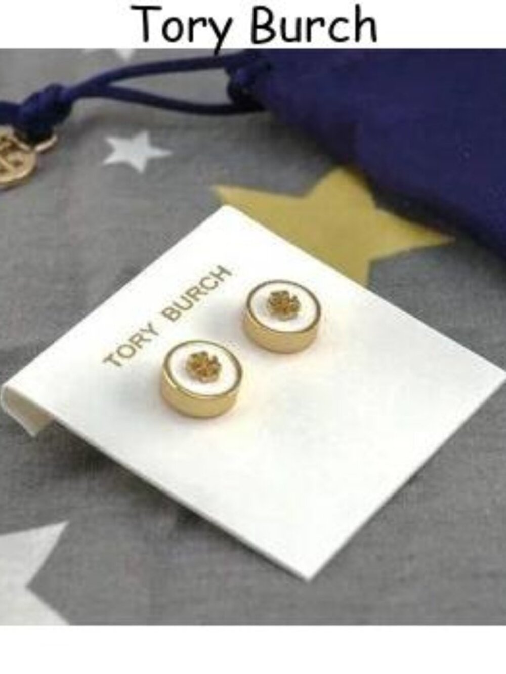 Tory Burch Kira Enameled Circle Stud Earrings - white (Brand New???